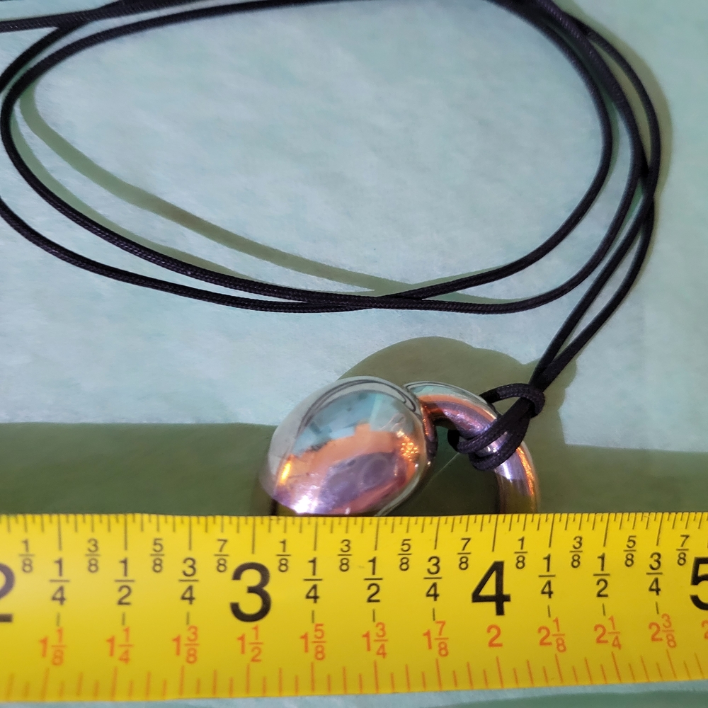 Tiffany & Co. RARE 33mm XL Eternal Circle Silver Pendant with 32" Tiffany Cord - Picture 8 of 11
